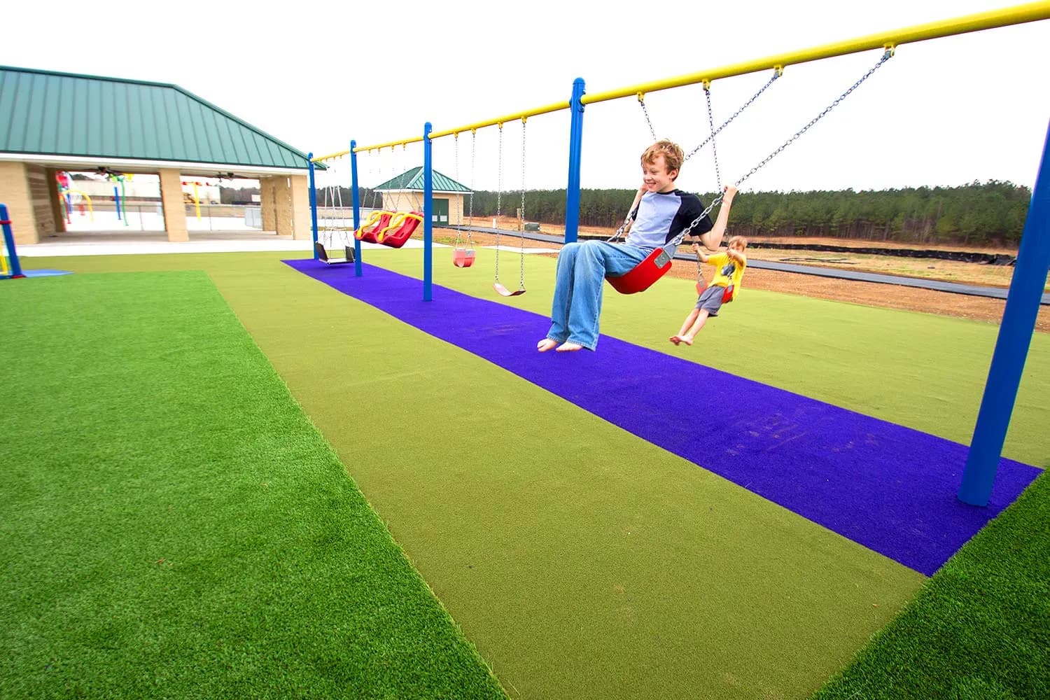 SynLawn Chicago playground synthetic turf installation